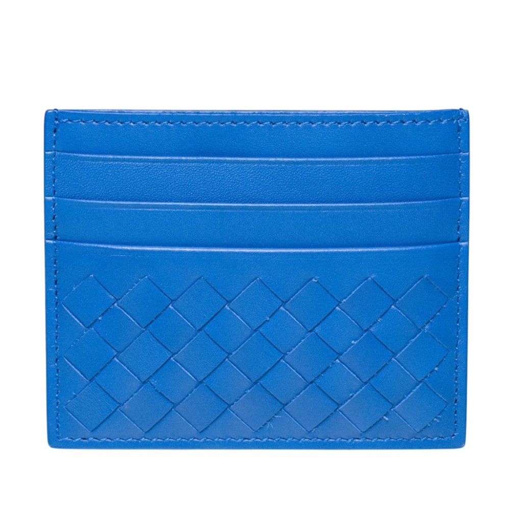Bottega Veneta Intrecciato Credit Card Case in Bluette - New in Gift Box